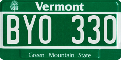 VT license plate BYO330