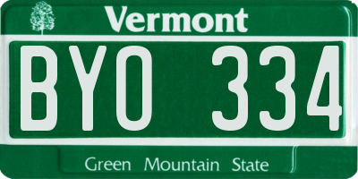 VT license plate BYO334