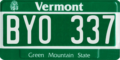 VT license plate BYO337