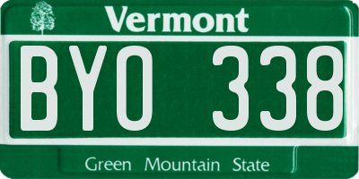 VT license plate BYO338
