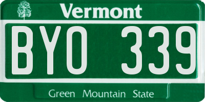 VT license plate BYO339