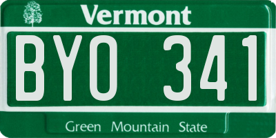 VT license plate BYO341