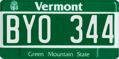 VT license plate BYO344