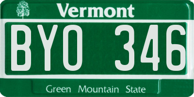VT license plate BYO346