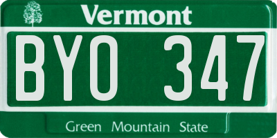 VT license plate BYO347