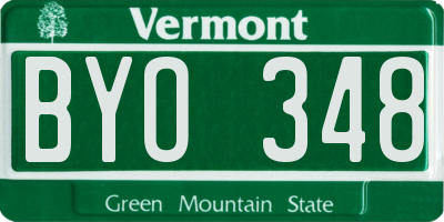 VT license plate BYO348