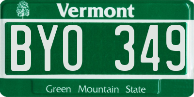 VT license plate BYO349
