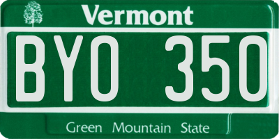 VT license plate BYO350