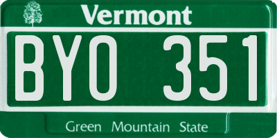 VT license plate BYO351