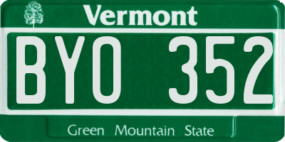 VT license plate BYO352