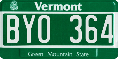 VT license plate BYO364