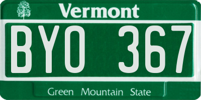 VT license plate BYO367