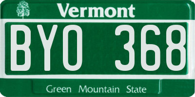 VT license plate BYO368