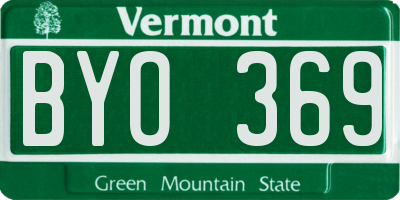 VT license plate BYO369