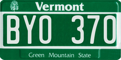 VT license plate BYO370