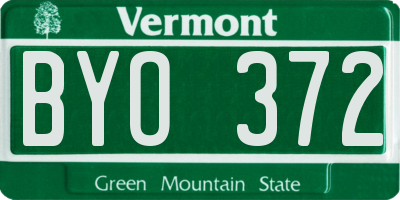 VT license plate BYO372