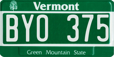 VT license plate BYO375