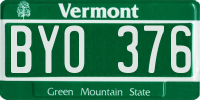 VT license plate BYO376