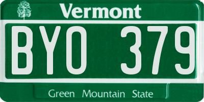 VT license plate BYO379