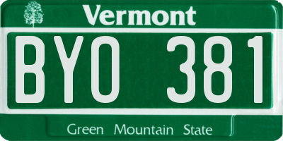 VT license plate BYO381
