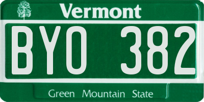 VT license plate BYO382