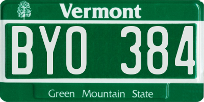 VT license plate BYO384