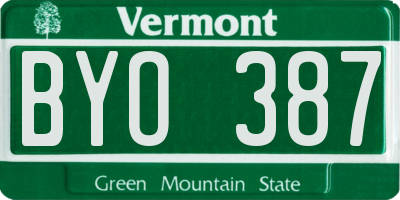 VT license plate BYO387
