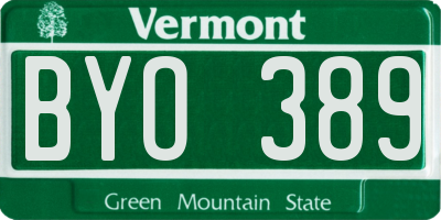 VT license plate BYO389