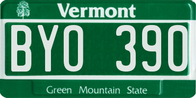 VT license plate BYO390