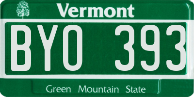 VT license plate BYO393