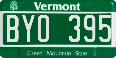 VT license plate BYO395