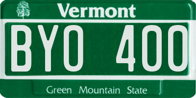 VT license plate BYO400