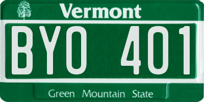 VT license plate BYO401