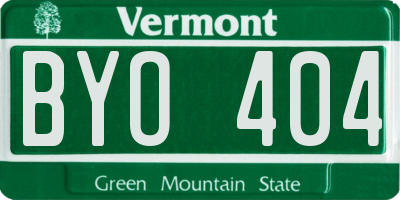 VT license plate BYO404