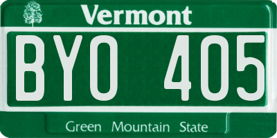 VT license plate BYO405