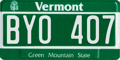 VT license plate BYO407