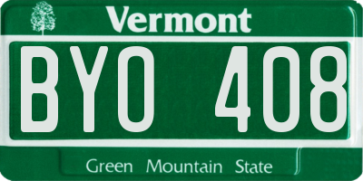 VT license plate BYO408