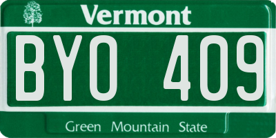 VT license plate BYO409