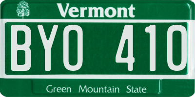 VT license plate BYO410