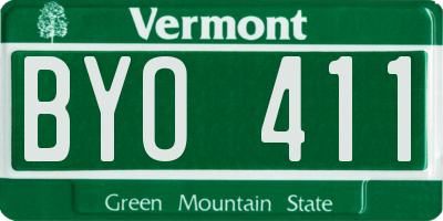 VT license plate BYO411