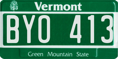 VT license plate BYO413