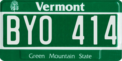 VT license plate BYO414