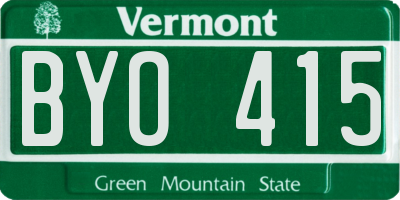 VT license plate BYO415