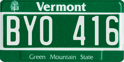 VT license plate BYO416