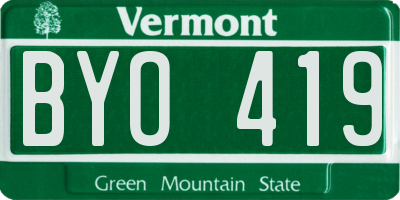 VT license plate BYO419