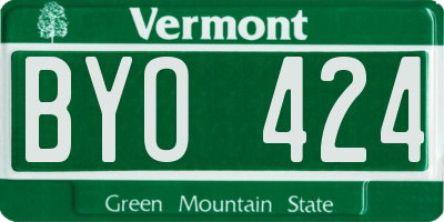 VT license plate BYO424