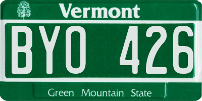 VT license plate BYO426