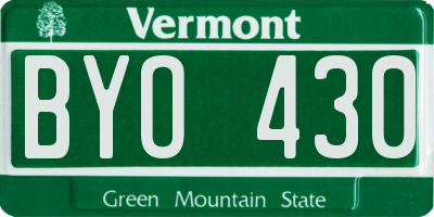 VT license plate BYO430