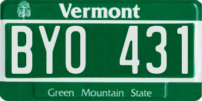 VT license plate BYO431