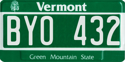 VT license plate BYO432